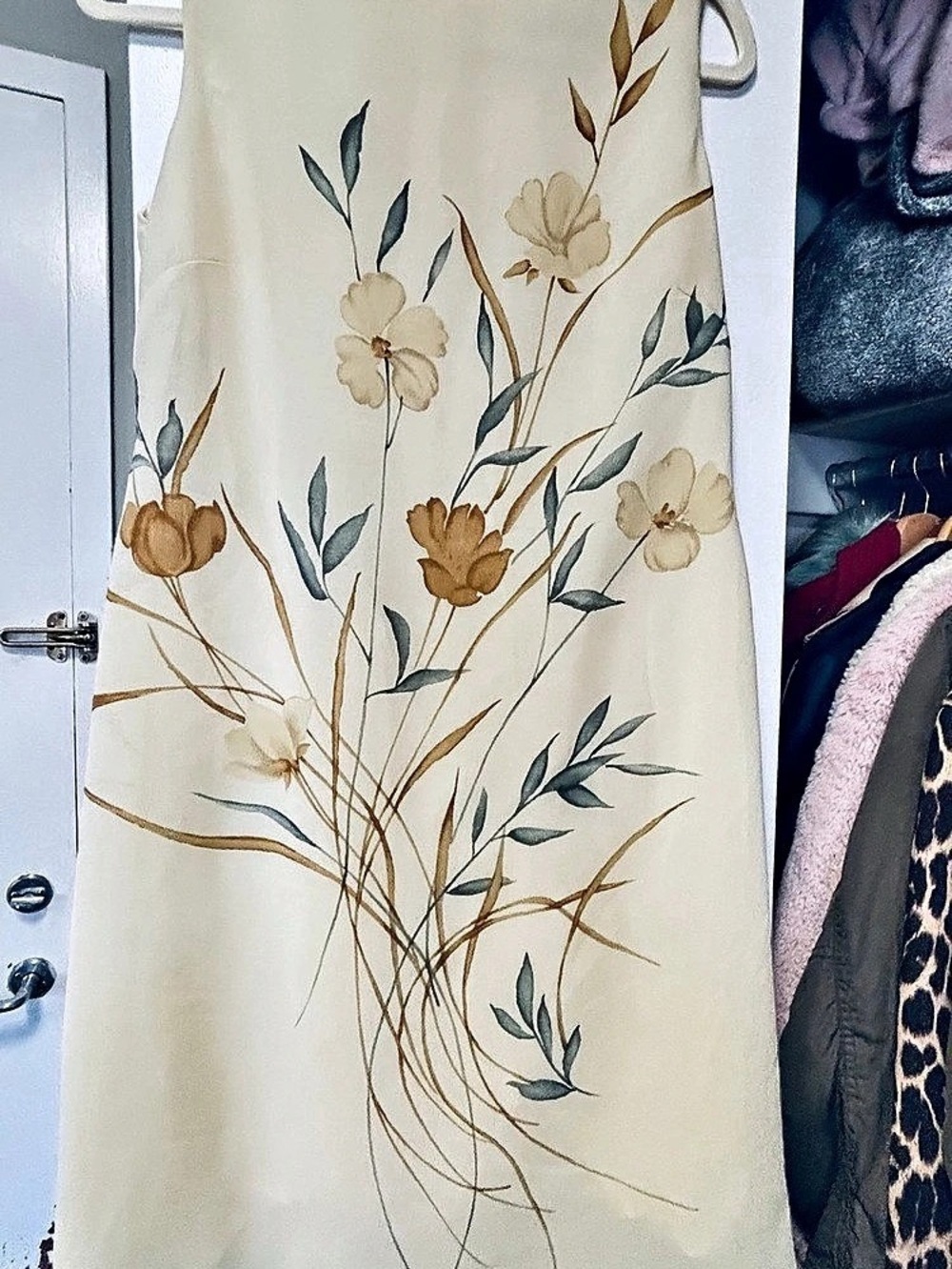Bianca Nygard Floral Maxi Dress in Cream Size 12 Like New